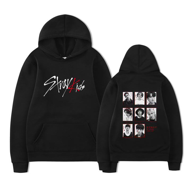 StrayKids Combination Support Sweatshirt Pullover Hoodie for Men and Women Autumn and Winter K-style Fashion Loose Outwear