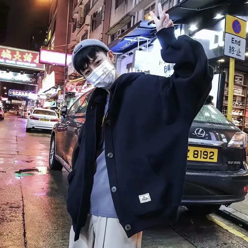 Sweatshirt Men's Autumn and Winter Casual Long-Sleeved Pure Color Cardigan Men's Polar Fleece Antistatic Large Size Loose Jacket for Men