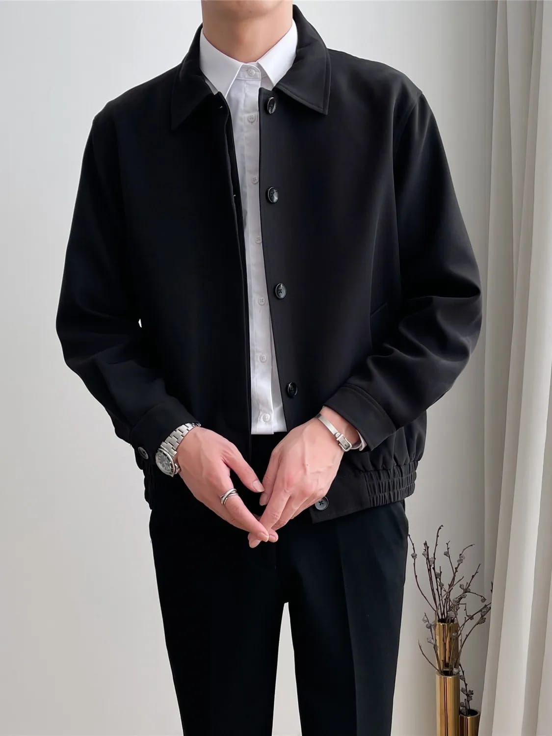 Spring and Autumn New Men's Casual Apricot Lapel Jacket Loose Korean Fashionable Short Profile Jacket for Men